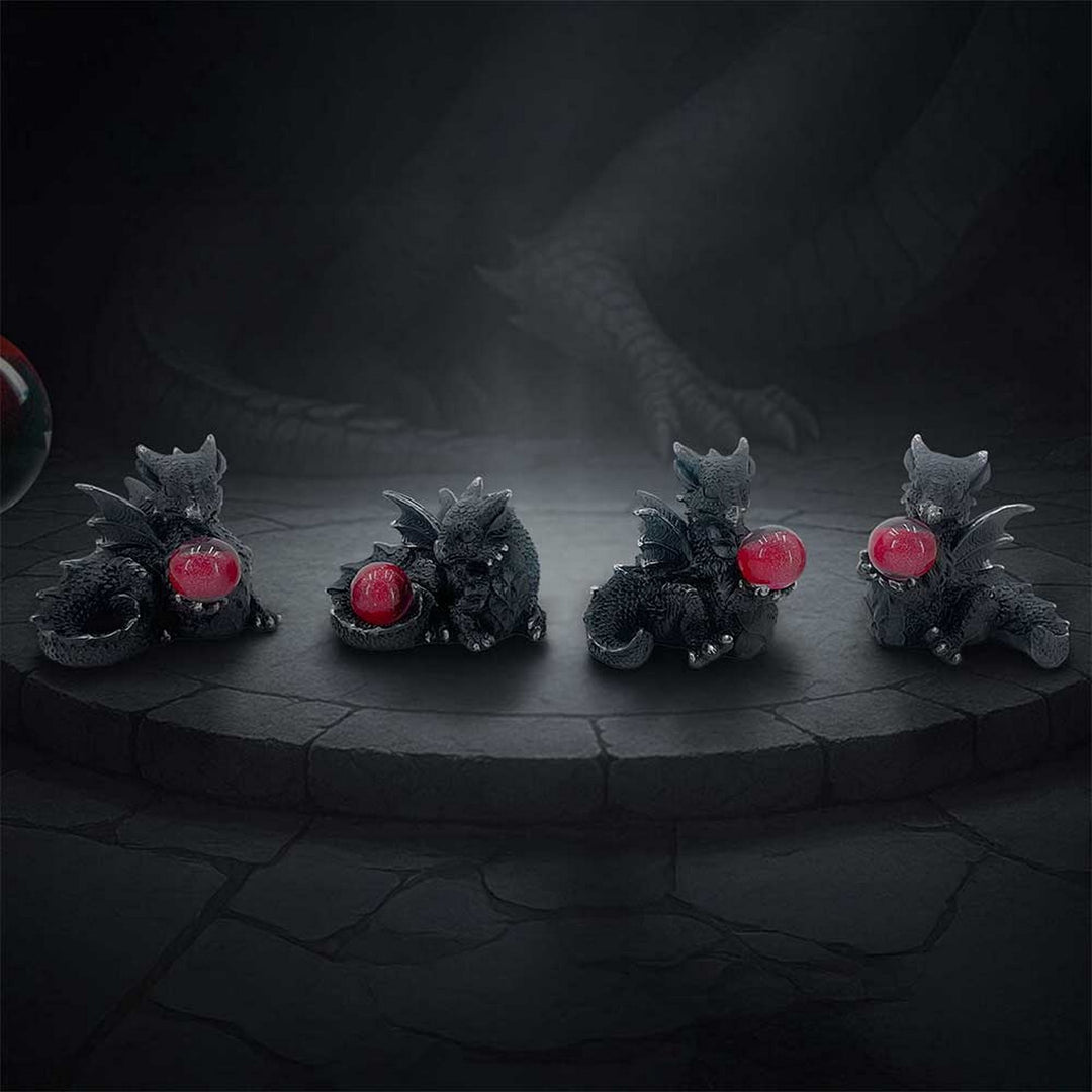 Midnight Treasures Mini Dragon Figurine Set of 4 S7451A26