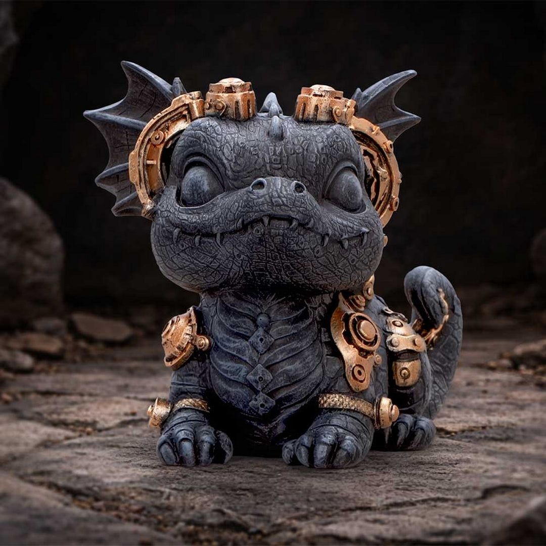 Gearling Black Steampunk Dragon 14.6cm S7637B26