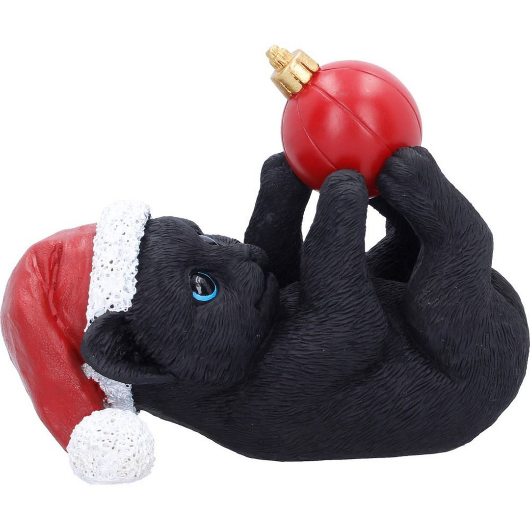 Cat in Santa Hat Playing With Bauble 13.5cm S7674B26
