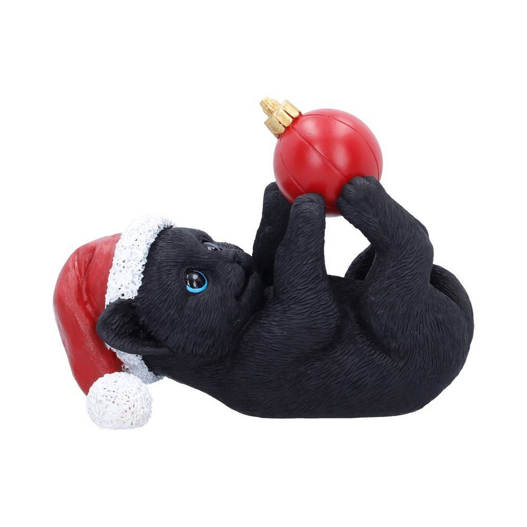 Cat in Santa Hat Playing With Bauble 13.5cm S7674B26