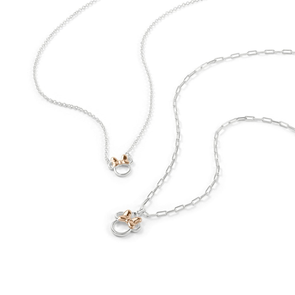 Disney Mickey & Minnie Brass Mother/Daughter Mouse Pendant 18" Chain 16"+2" Necklace SF00487TL PH