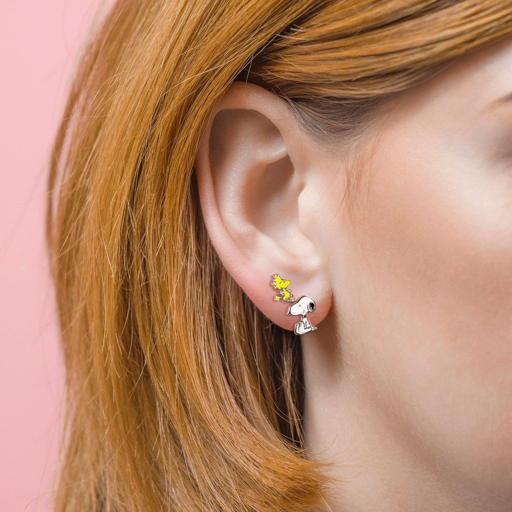 Collectable Peanuts Snoopy & Woodstock Stud Set Earring SF00851SL PH