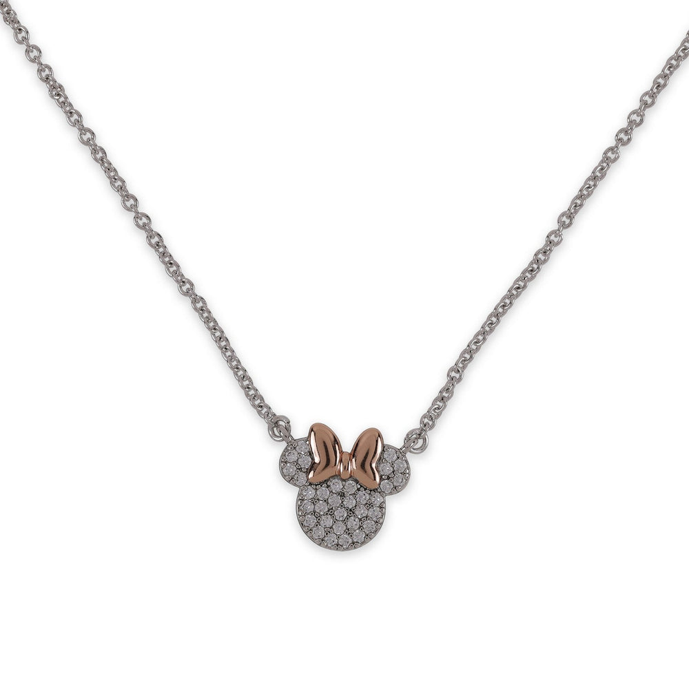 Disney Mickey & Minnie Silver Plated Stud Earring Set Sterling Necklace SF00893SZWL PH