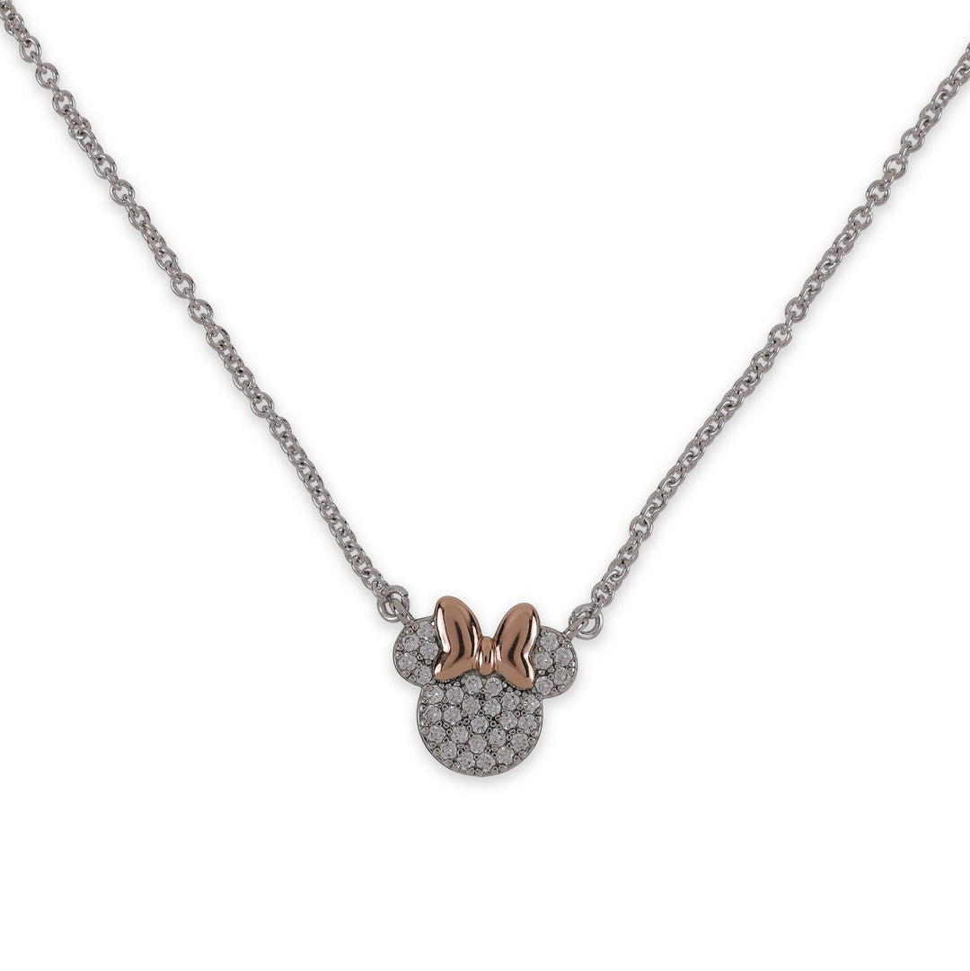Disney Mickey & Minnie Silver Plated And Stud Earring Set Sterling Necklace SF00893SZWL.PH