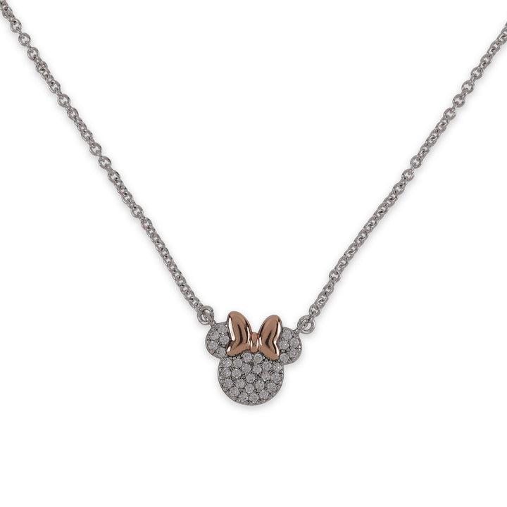 Disney Mickey & Minnie Silver Plated And Stud Earring Set Sterling Necklace SF00893SZWL.PH