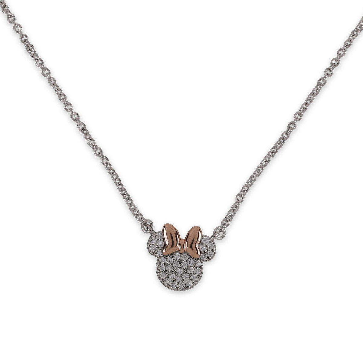 Disney Mickey & Minnie Silver Plated And Stud Earring Set Sterling Necklace SF00893SZWL.PH