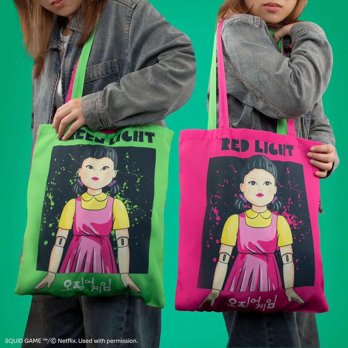 Squid Game Red Light, Green Light Tote Bag CR2344