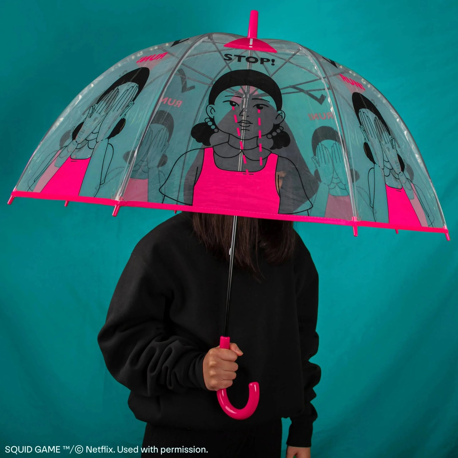 Squid Game Red Light, Green Light Transparent Umbrella CR2041