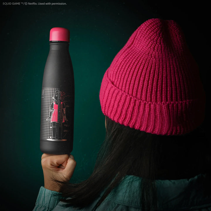 Squid Games Water Bottle  Young-hee Blueprint Black CR4045