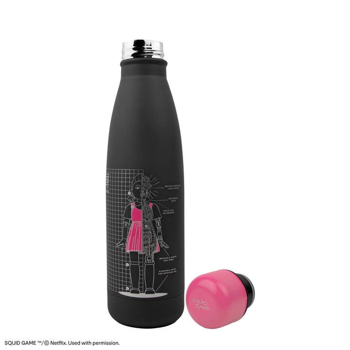 Squid Games Water Bottle  Young-hee Blueprint Black CR4045