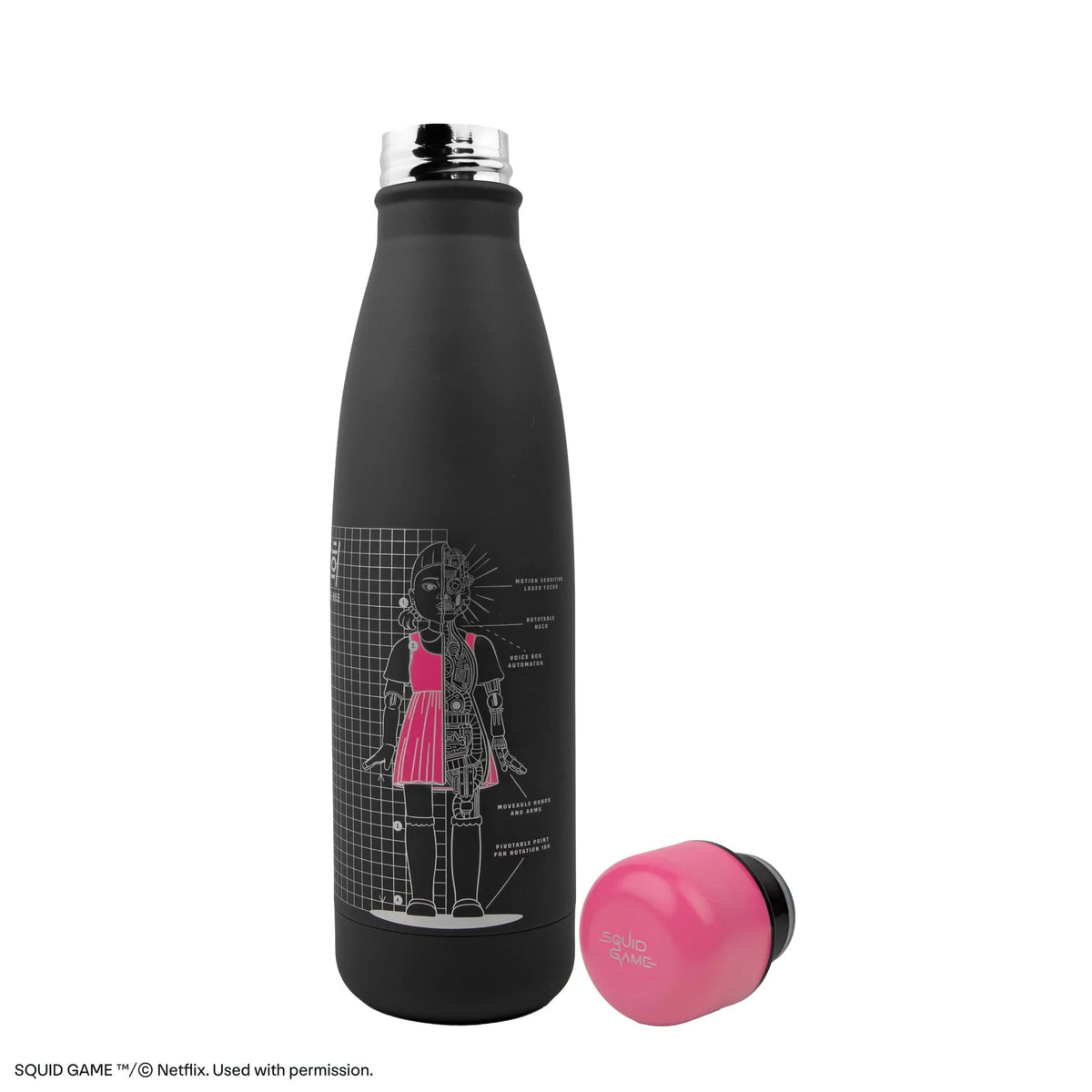 Squid Game Young-hee Blueprint Black Water Bottle CR4045