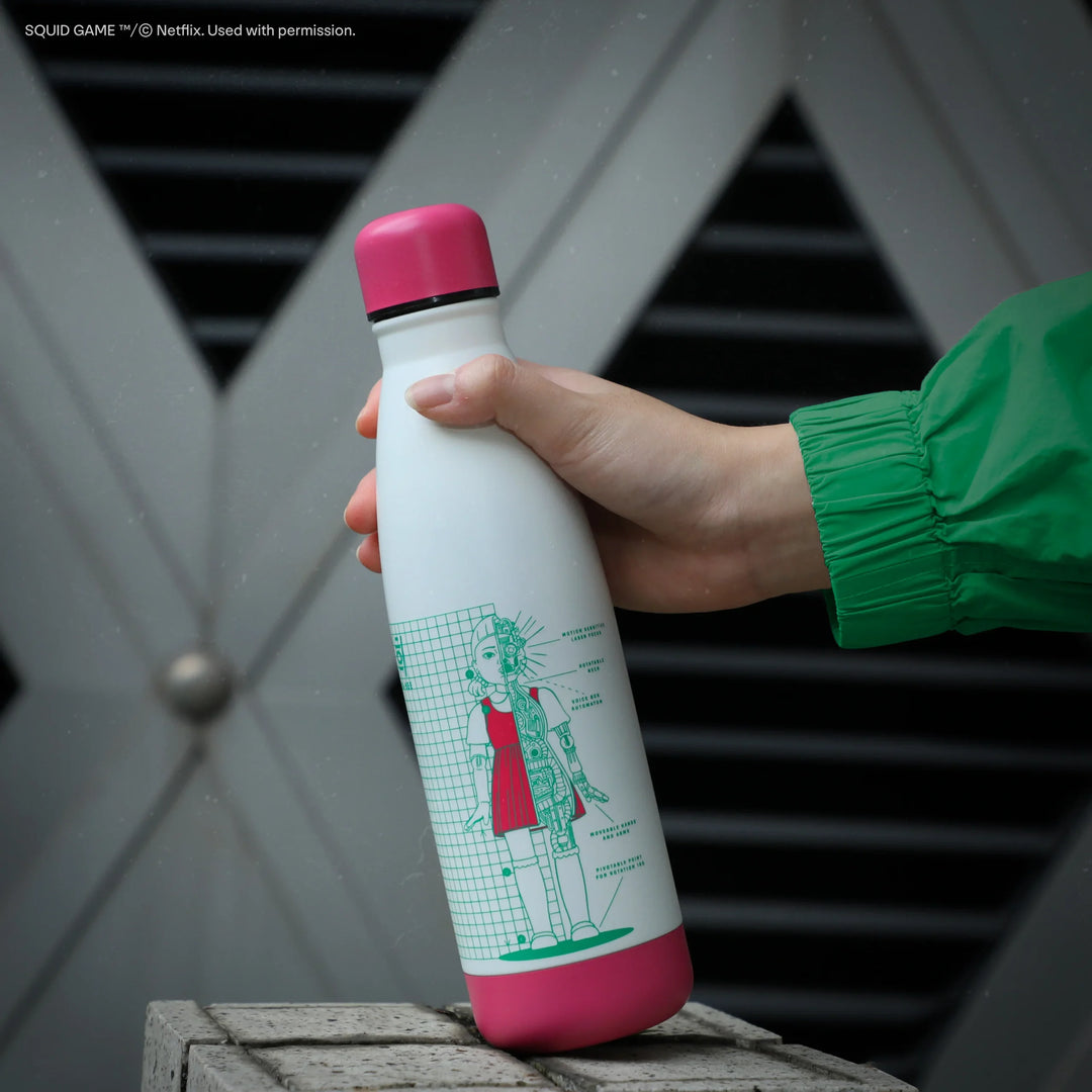 Squid Games Water Bottle  Young-hee Blueprint White CR4044