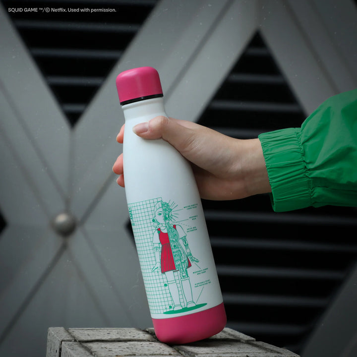 Squid Games Water Bottle  Young-hee Blueprint White CR4044