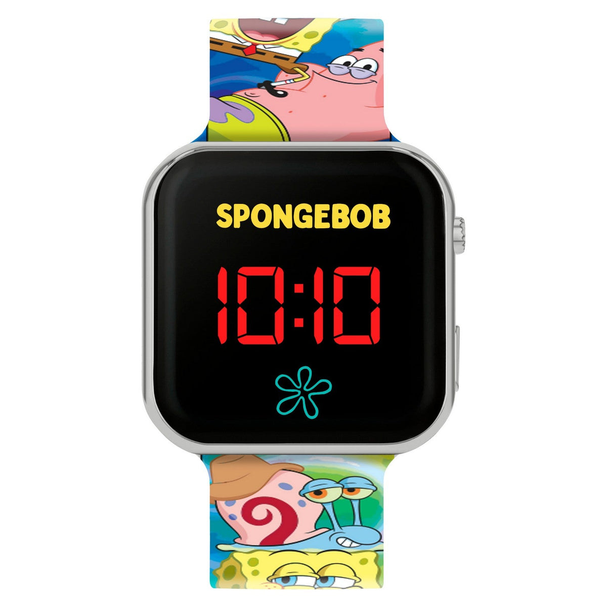 Kids Film And Cartoon Spongebob Patrick Printed Strap Led Watch SGB4160