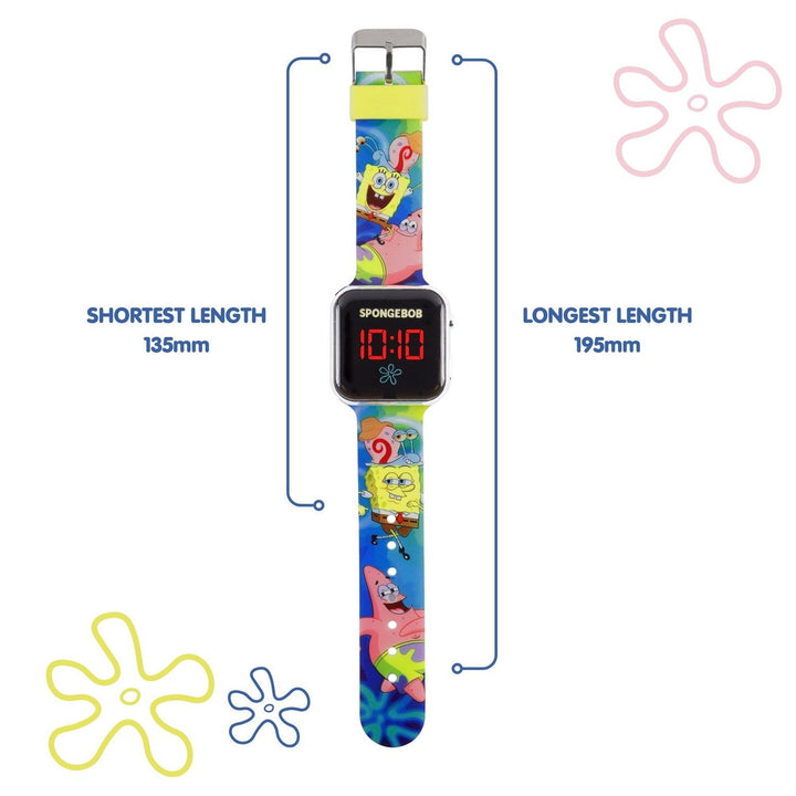 Kids Film And Cartoon Spongebob Patrick Printed Strap Led Watch SGB4160