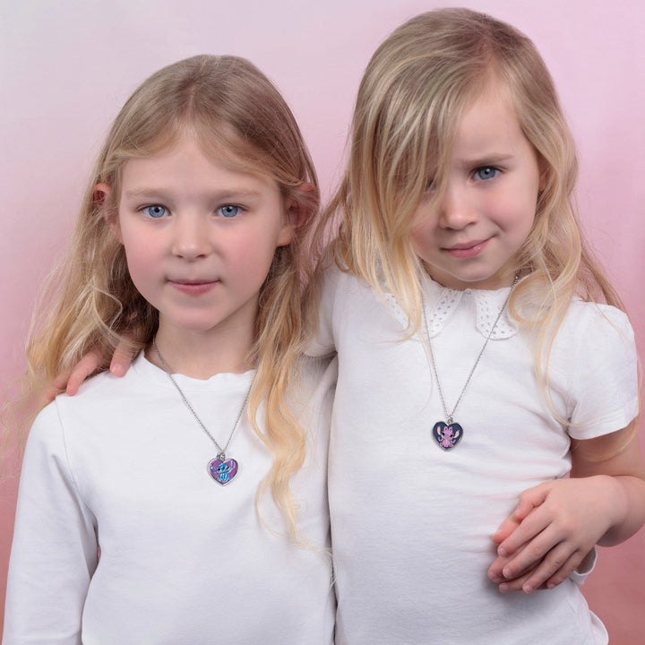 Disney Stitch And Angel Bff Set Necklace SH00898RL-16.PH