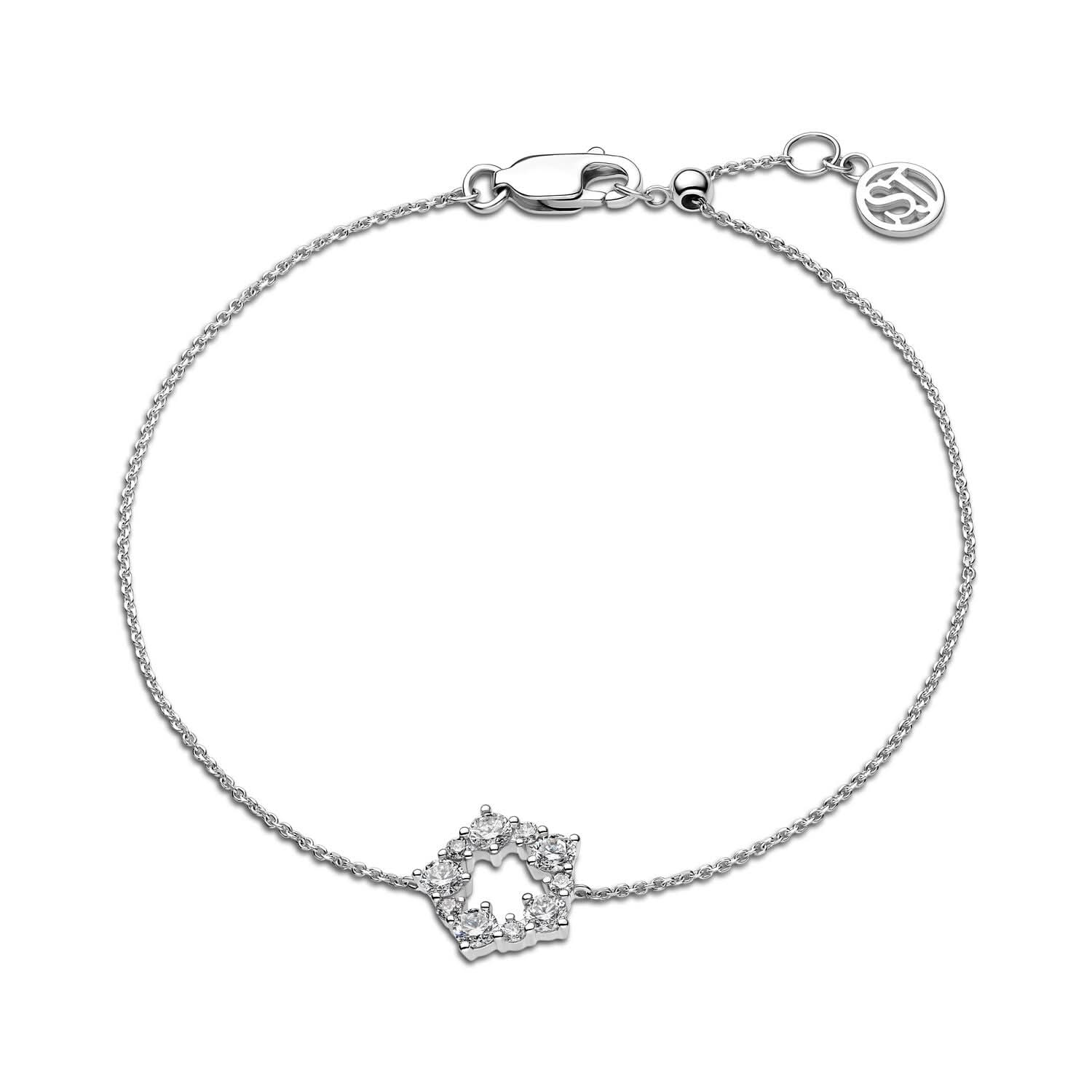 14k White Gold Brina Bracelet SJ-B2533-WD-WG featuring lab-grown diamonds for a luxurious sparkle, perfect for elegant occasions.