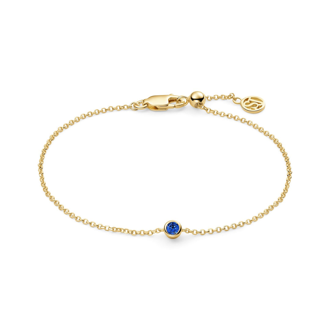 18k Gold Plated Blue Zirconia Sarzana Uno Bracelet SJ-B2632-BL-YG