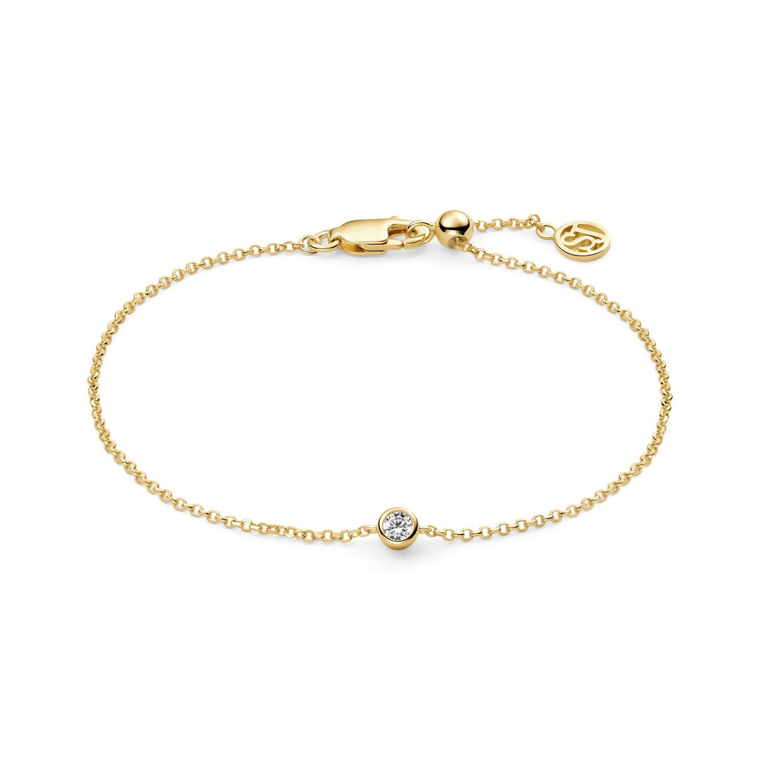 18k Gold Plated White Zirconia Sarzana Uno Bracelet SJ-B2632-CZ-YG