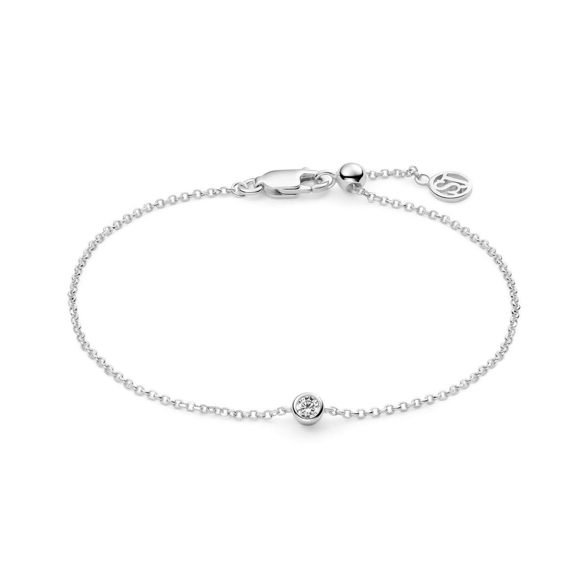 Sterling Silver White Zirconia Sarzana Uno Bracelet SJ-B2632-CZ