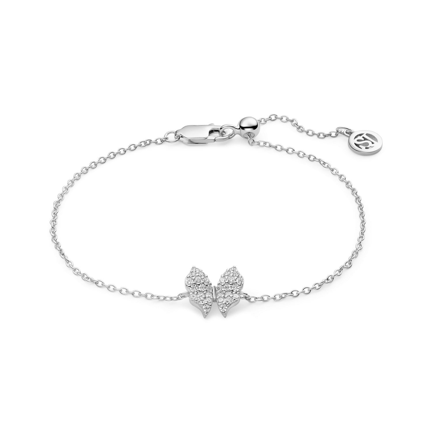 Sterling Silver White Zirconia Farfalla Bracelet SJ-B2700-CZ