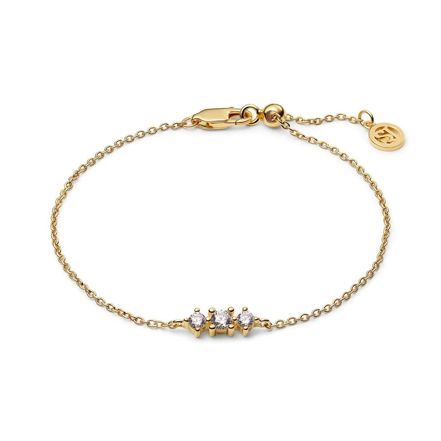 18K Gold Plated White Zirconia Lucente Tre Bracelet SJ-B2703-CZ-YG