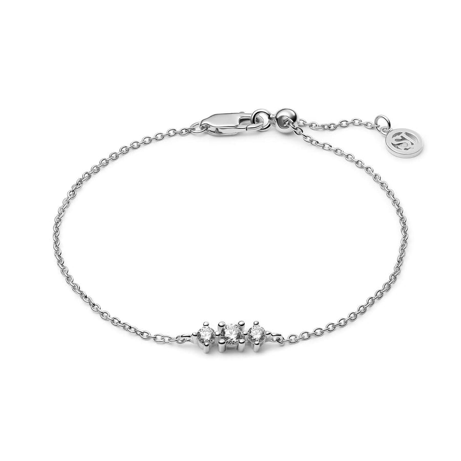 Sterling Silver White Zirconia Lucente Tre Bracelet SJ-B2703-CZ