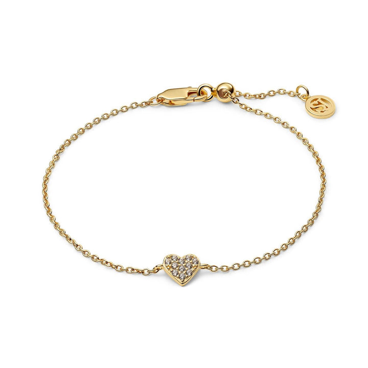 18K Gold Plated White Zirconia Cuore Bracelet SJ-B2705-CZ-YG