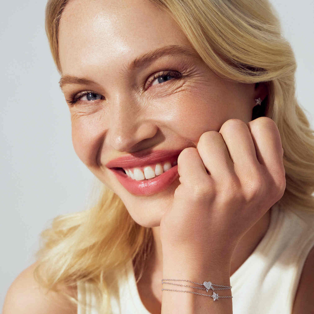 Sterling Silver White Zirconia Luna Bracelet SJ-B2707-CZ