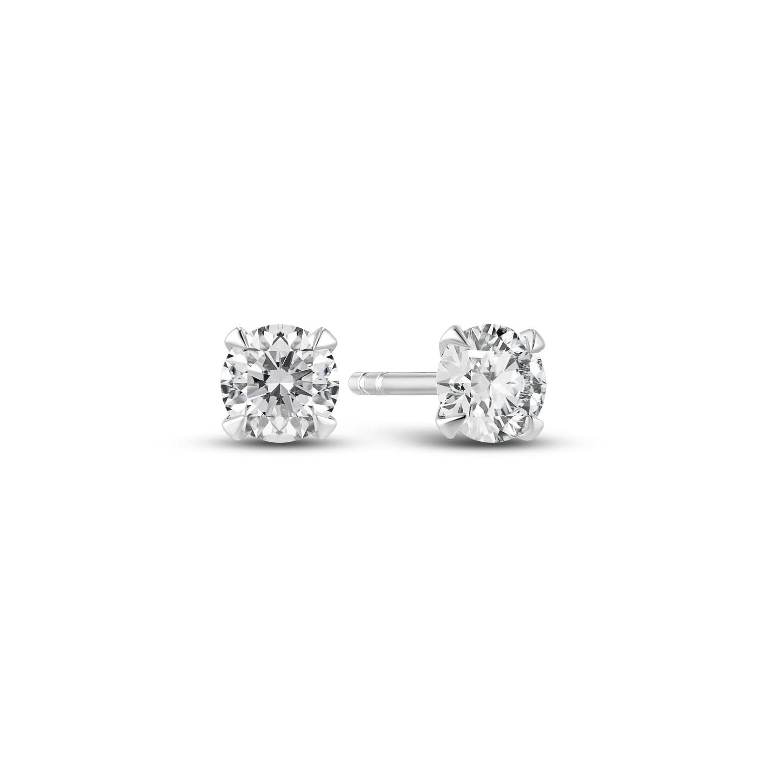 14k White Gold Venice Piccolo Diamond Earrings SJ-E2501-WD-WG, stunning solitaire earrings featuring 0.22 ct round brilliant cut lab-grown diamonds, designed for a radiant sparkle, perfect luxury earrings.