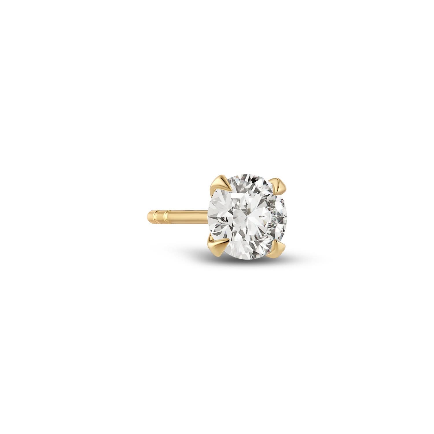 Luxurious 14k Yellow Gold Venice Medio Diamond Earrings SJ-E2502-WD-YG showcasing stunning round brilliant cut diamonds, perfect for classy occasions.