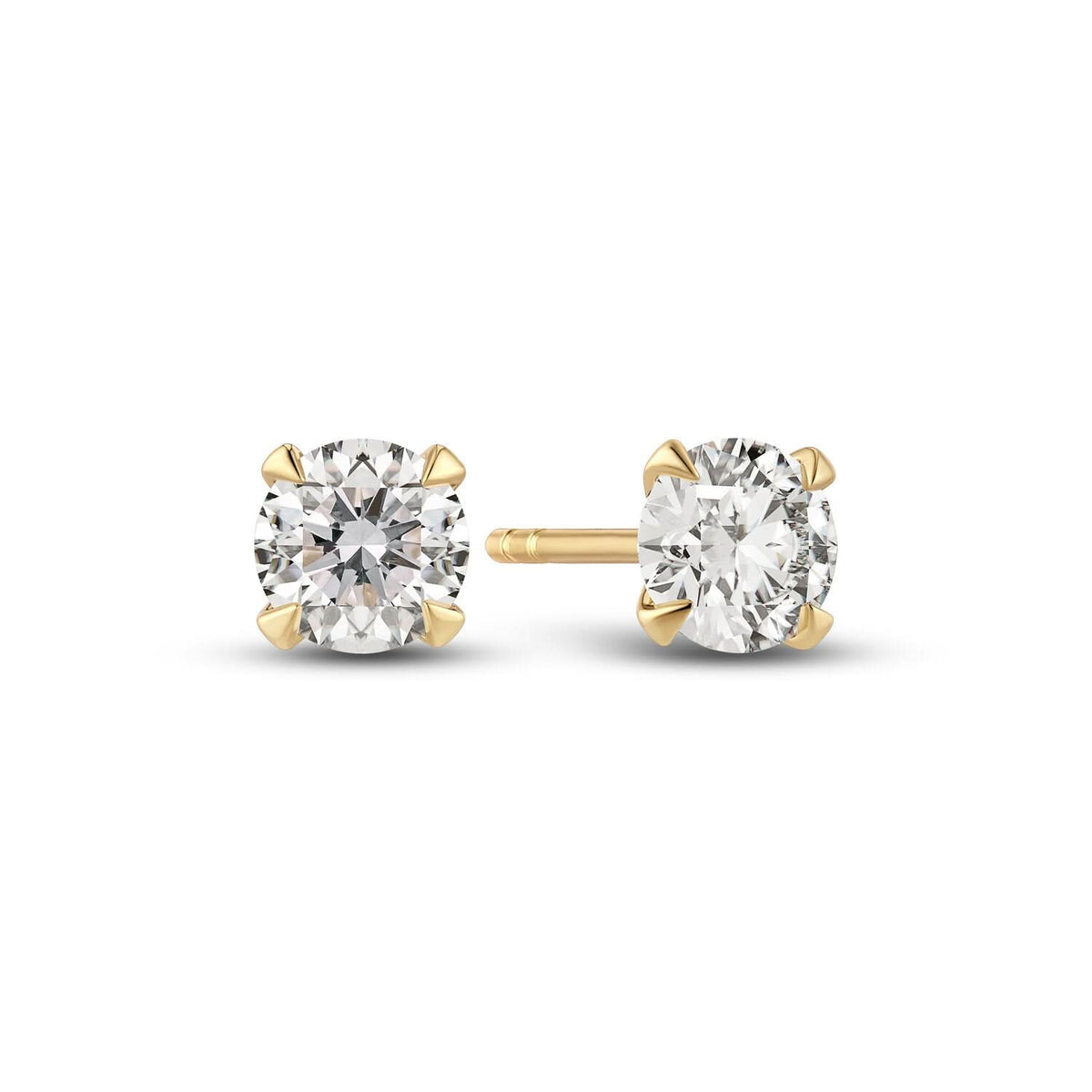 Luxurious 14k Yellow Gold Venice Medio Diamond Earrings SJ-E2502-WD-YG showcasing stunning round brilliant cut diamonds, perfect for classy occasions.