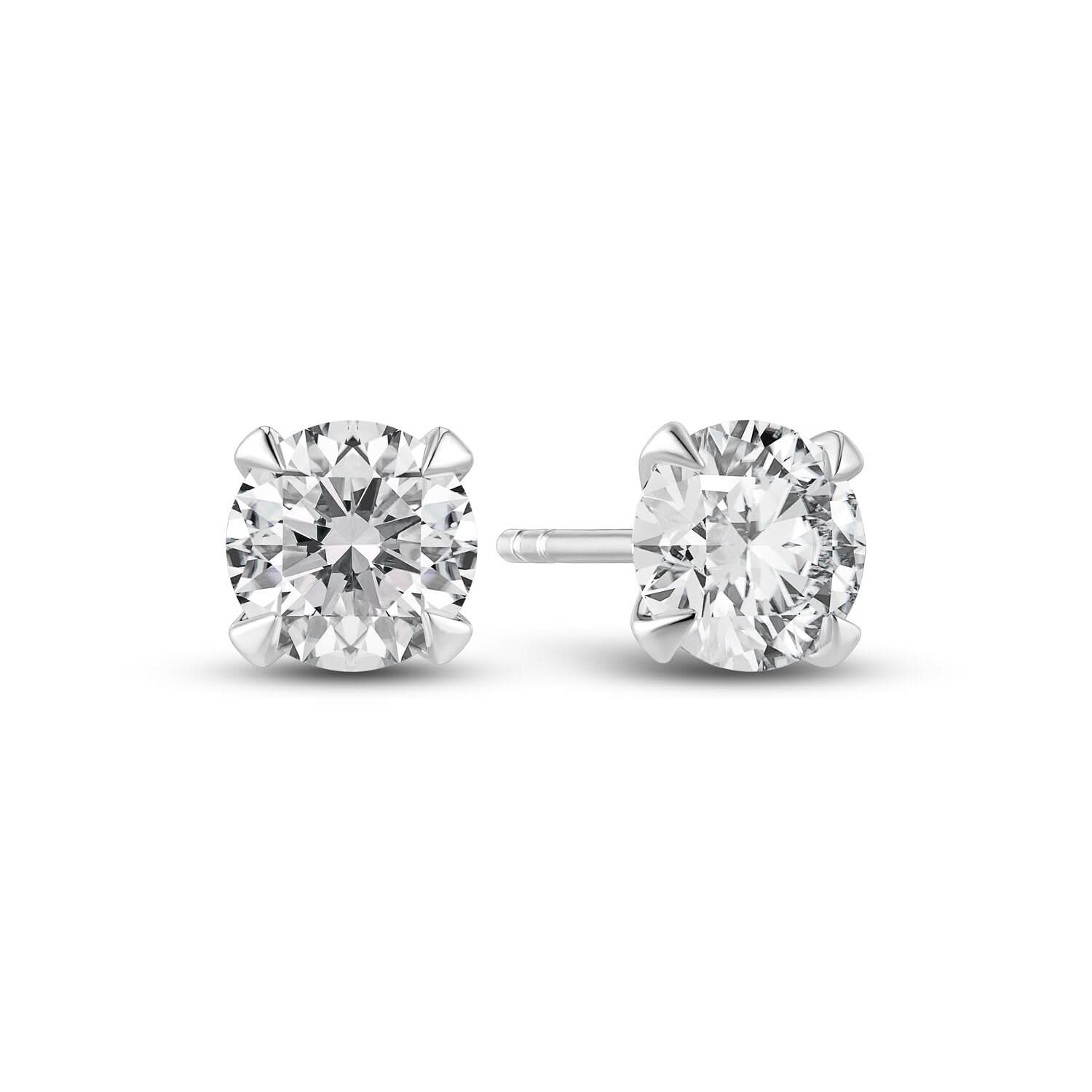 14k White Gold Venice Grande Diamond Earrings SJ-E2503-WD-WG, luxurious earrings adorned with round brilliant cut lab-grown diamonds.