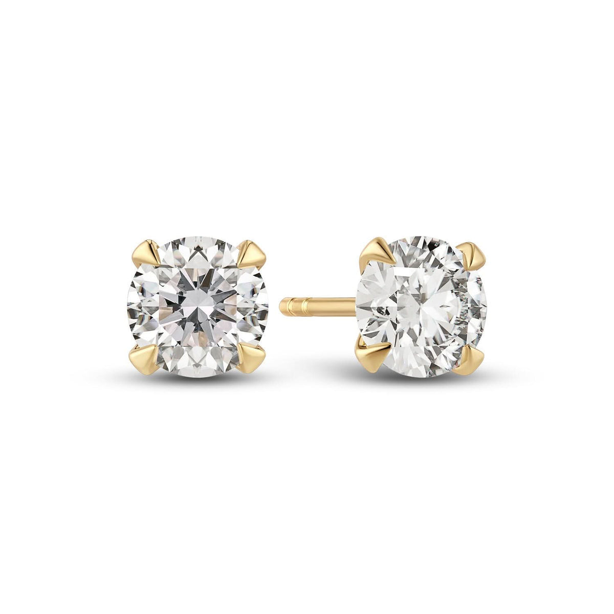 14k Yellow Gold Venice Grande Diamond Earrings SJ-E2503-WD-YG, luxurious earrings featuring polished 14k yellow gold and 1.00 ct round brilliant cut lab-grown diamonds.