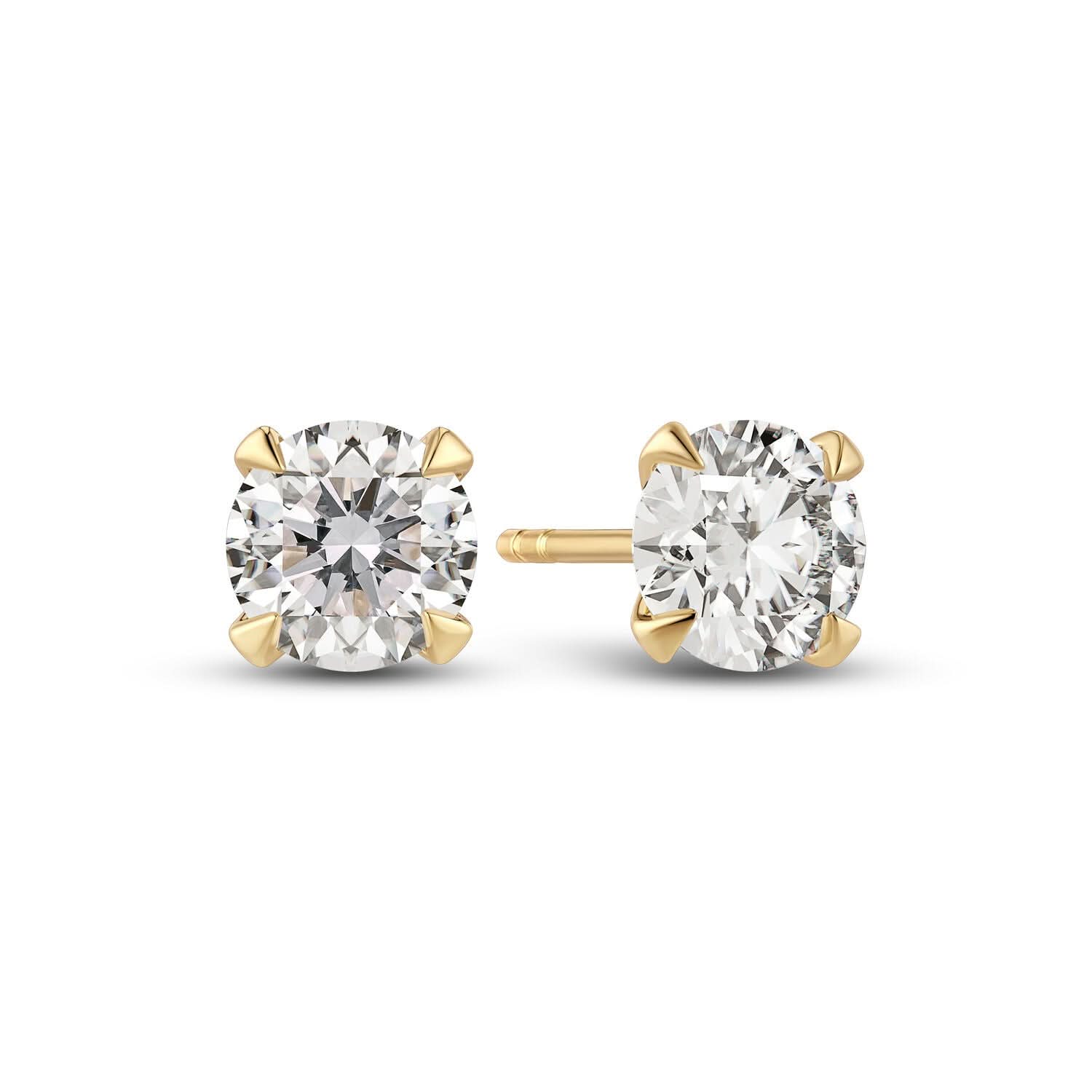 14k Yellow Gold Venice Grande Diamond Earrings SJ-E2503-WD-YG, luxurious earrings featuring polished 14k yellow gold and 1.00 ct round brilliant cut lab-grown diamonds.