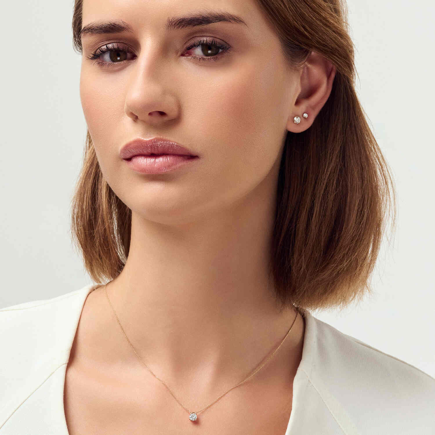Sophisticated 14k Yellow Gold Venice Grande Diamond Earrings SJ-E2503-WD-YG designed with exquisite round brilliant cut diamonds in a polished yellow gold setting.