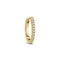 14k Yellow Gold Alba Medio Single Diamond Earring SJ-E2511-WD-YG-1 elegantly displayed, showcasing a polished surface and sparkling 0.12 ct round brilliant cut lab-grown diamond, emphasizing luxury and sophistication in a single earring design.