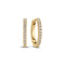 Side view of the 14k Yellow Gold Alba Medio Single Diamond Earring SJ-E2511-WD-YG-1 featuring an exquisite arrangement of diamonds, accentuating its refined design as a stunning luxury earring.