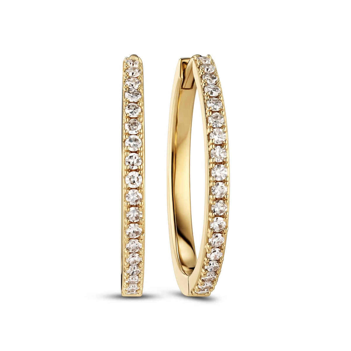 14k Yellow Gold Alba Grande Diamond Earrings SJ-E2512-WD-YG, showcasing a polished design accented with sparkling lab-grown diamonds, perfect luxury earrings.