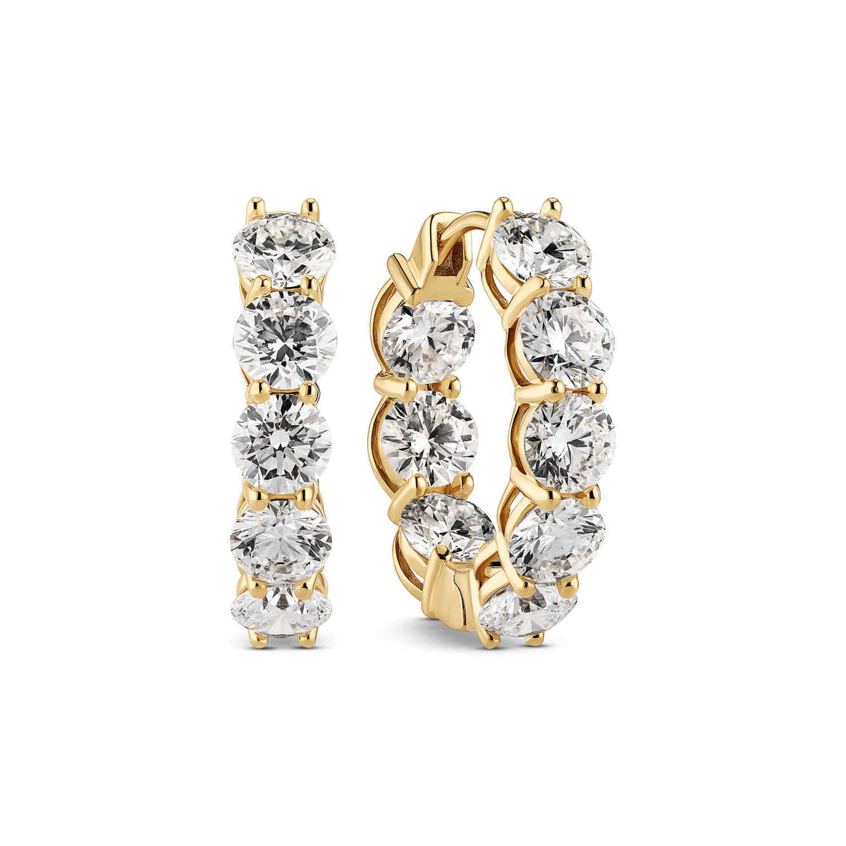 14k Yellow Gold Ariccia Diamond Earrings SJ-E2528-WD-YG showcasing a stunning design with round brilliant cut lab-grown diamonds, perfect for elegant occasions. Luxury earrings.