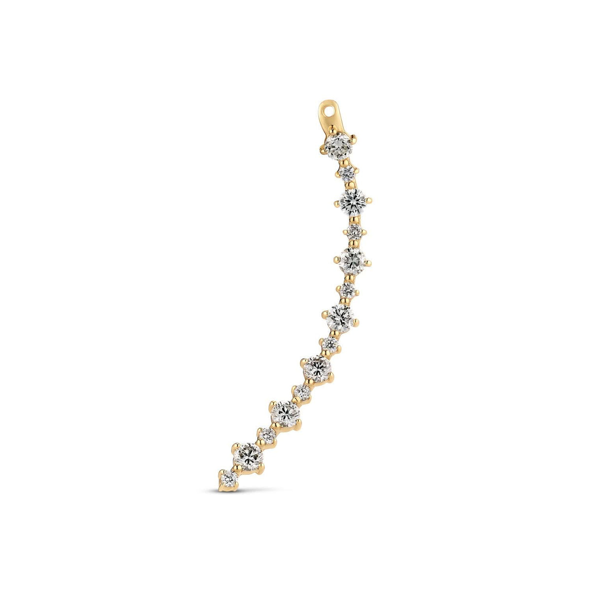 Elegant 14k Yellow Gold Brina Lungo Single Diamond Charm featuring sparkling lab-grown diamonds. Perfect for adding luxury to your jewelry collection.