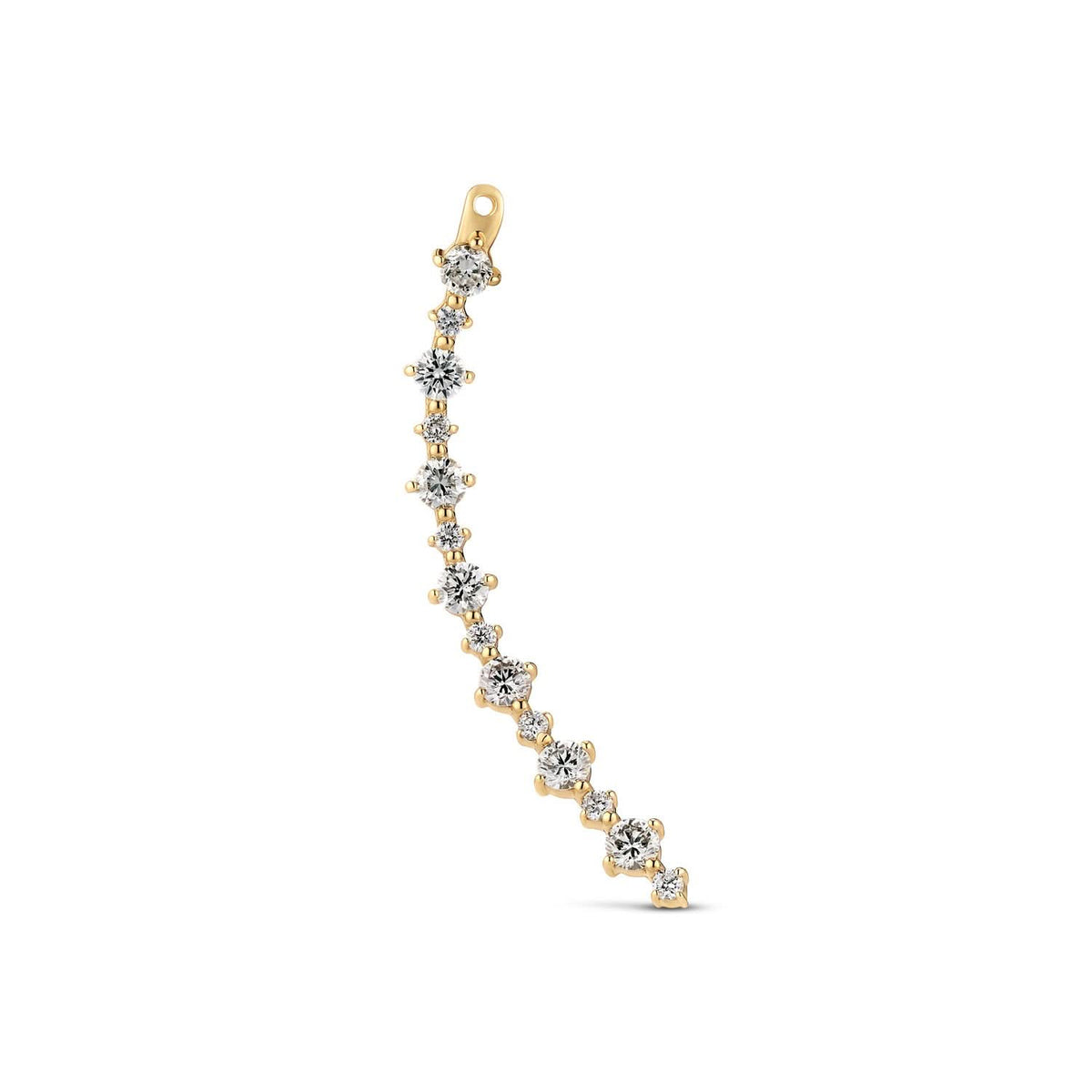 14k Yellow Gold Brina Lungo Single Diamond Charm featuring a polished design with multiple lab-grown diamonds, showcasing a luxurious sparkle.