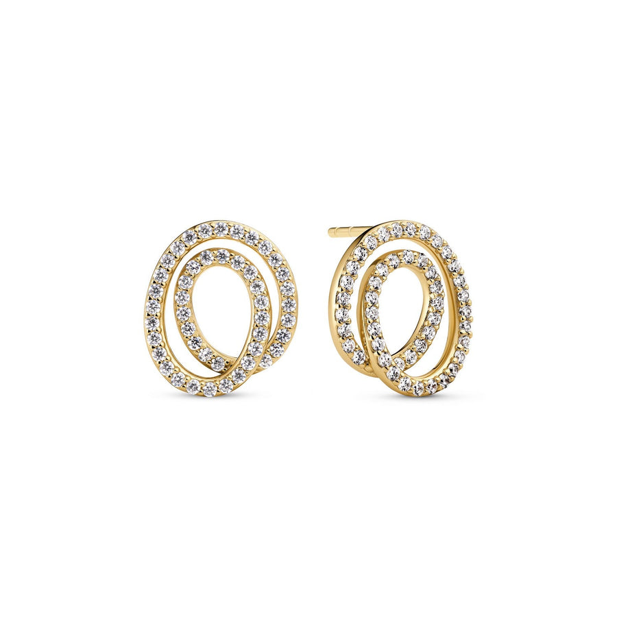 Sif Jakobs 18k Gold Plated Spirale Due Piccolo Earrings SJ-E2577-CZ-YG