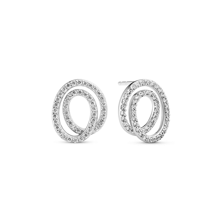 Sif Jakobs 925 Sterling Silver Spirale Due Piccolo Earrings SJ-E2577-CZ