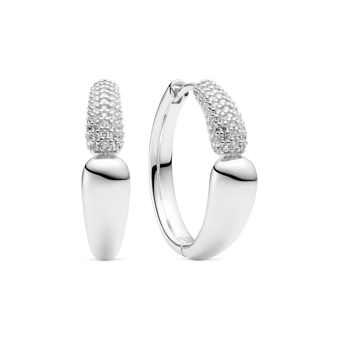 Sif Jakobs 925 Sterling Silver Goccia Creolo Grande Earrings SJ-E2584-CZ