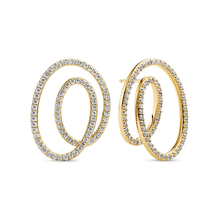 Sif Jakobs 18k Gold Plated Spirale Due Grande Earrings SJ-E2599-CZ-YG