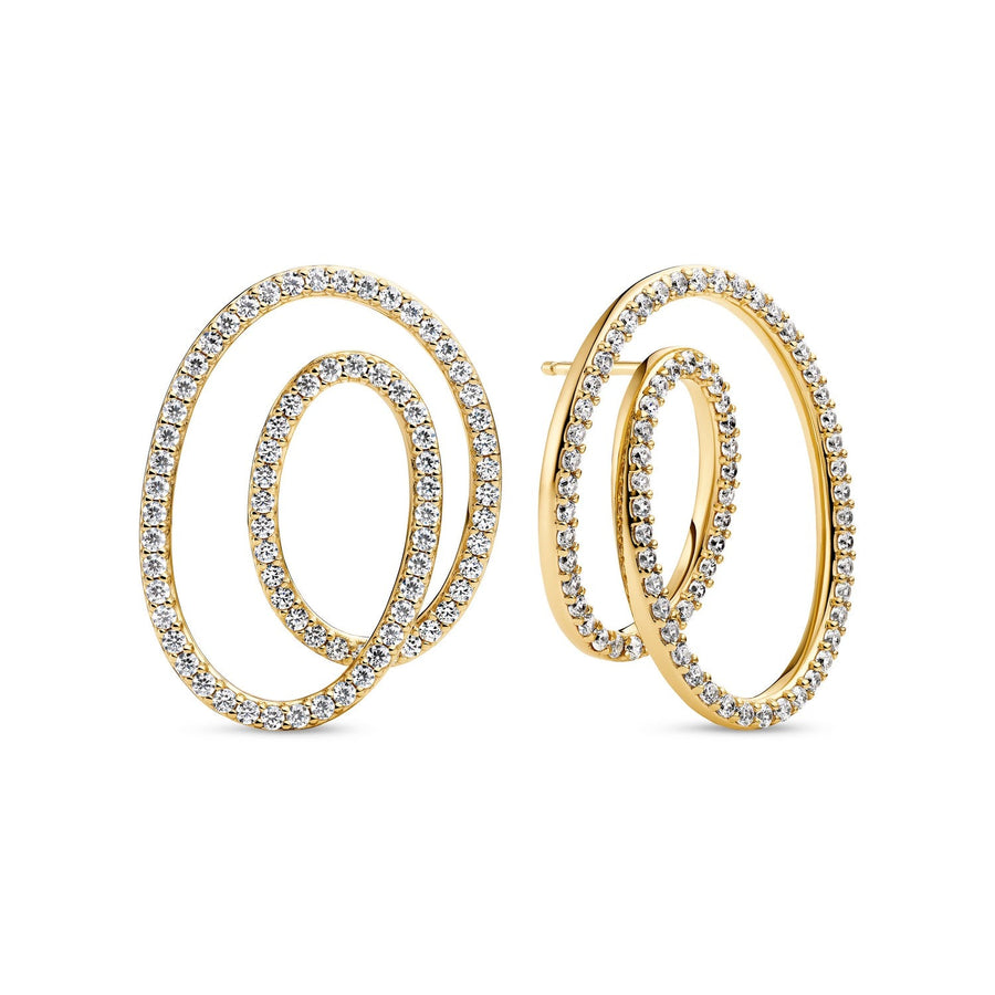 Sif Jakobs 18k Gold Plated Spirale Due Grande Earrings SJ-E2599-CZ-YG