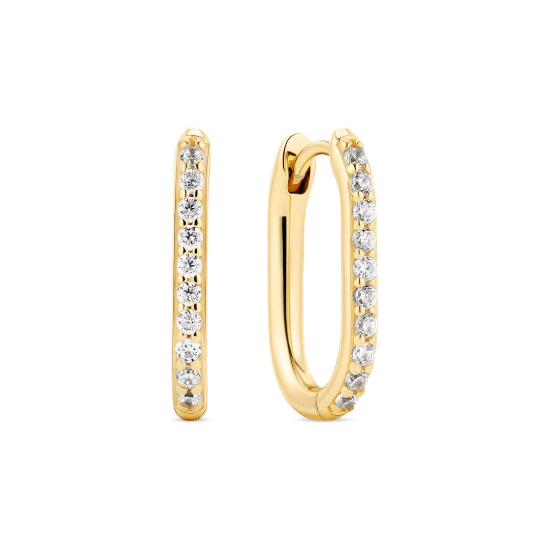 18K Gold Plated White Zirconia Capriana Earrings SJ-E2600-CZ-YG