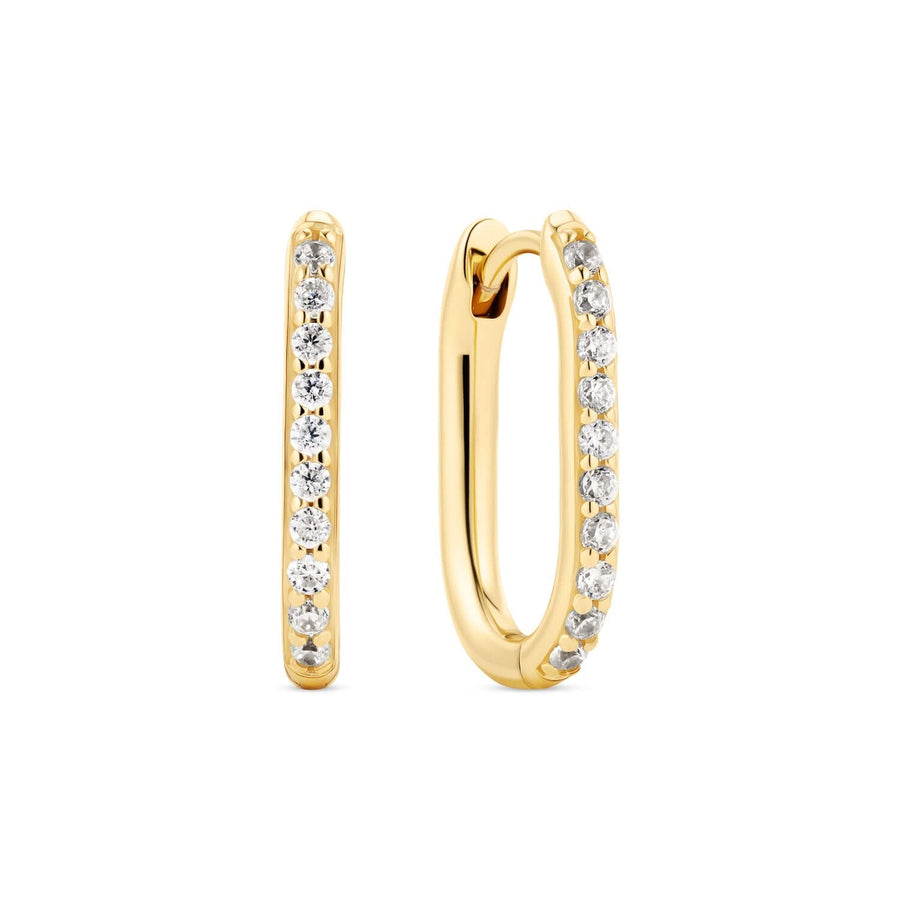 18K Gold Plated White Zirconia Capriana Earrings SJ-E2600-CZ-YG