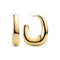 Gold hoop earrings on a white background
